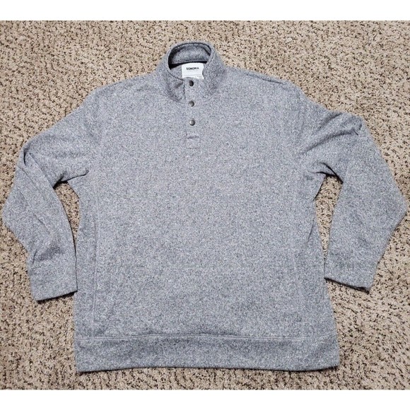 Men's Sonoma Goods For Life Quarter  Snap Fleece Sweatshirt Gray Men's XXL - Picture 1 of 7